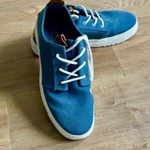 Tesoro Blue Canvas Lace Up Sneakers Casual Shoes White Sole Men’s US 10.5 EU 44